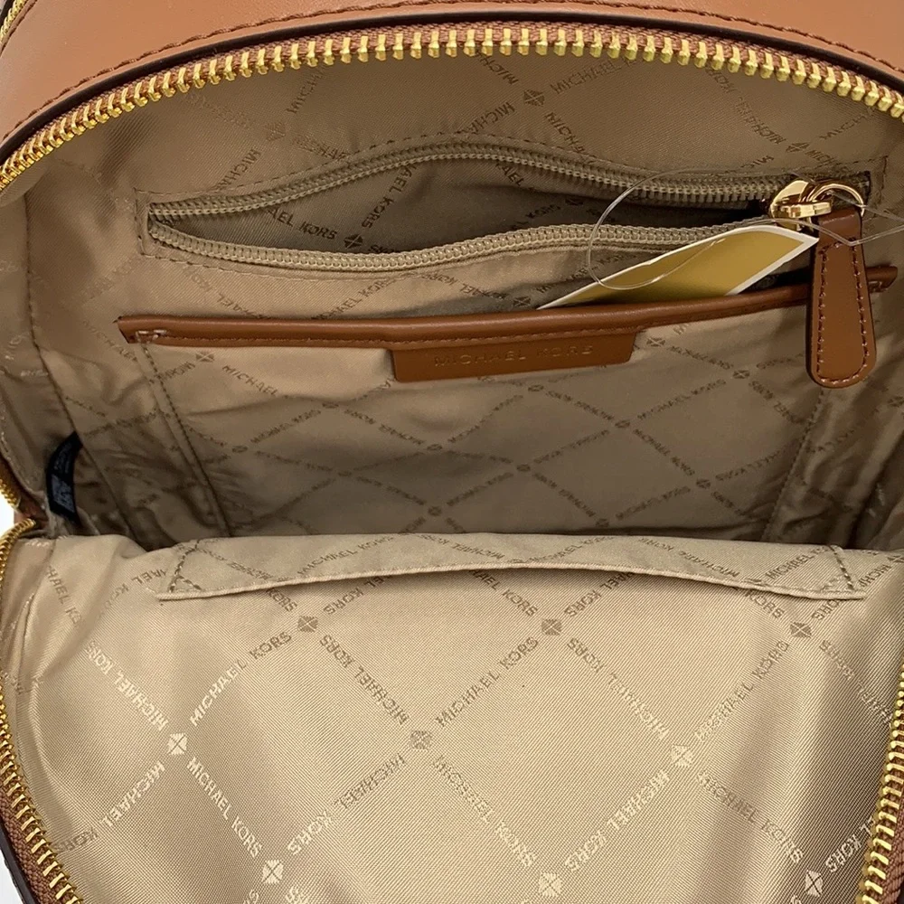 MICHAEL KORS JAYCEE MEDIUM BACKPACK BROWN SIGNATURE COLOR NWT - Picture 11 of 16